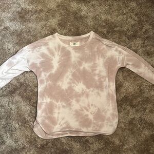 Cupio Tie-Dye Long Sleeve Tee - Pink and White